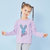 雀氏女小童长袖T恤2021年春季新款儿童内搭女孩打底衫童装120cm紫 趣萌印花，优质棉料