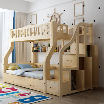多功能上下床加厚实木子母床高低床上下床双层床儿童床上下铺两层衣柜