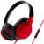 铁三角(audio-technica) ATH-AX1iS 头戴式耳机 强劲低音 全封闭 线控耳机 红色