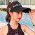 空顶帽子女夏季遮阳帽跑步防晒运动太阳帽大檐帽女款防紫外线凉帽(黑色针织（KMQHAT）)