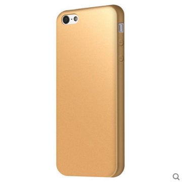 苹果5s手机壳 保护套 iPhone5s手机壳 5s保护壳 手机套 保护套 全包男女款简约硅胶软壳(金色)