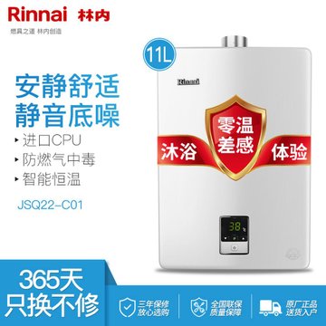 林内(Rinnai) 11升 燃气热水器 静音恒温强排式 小升数小户型 RUS-11QD01(JSQ22-C01)（天然气）