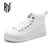 PNJ板鞋女厚底小白鞋新款复古时尚鞋子ins潮高帮女鞋PNJY21002(白色 40)