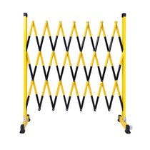 俊采云JCY-50伸缩围栏可移动式隔离护栏绝缘电力施工围栏道路安全防护栏 玻璃钢（管式）黄黑色1.2米高*可伸2.5米(黄色 JCY-50)