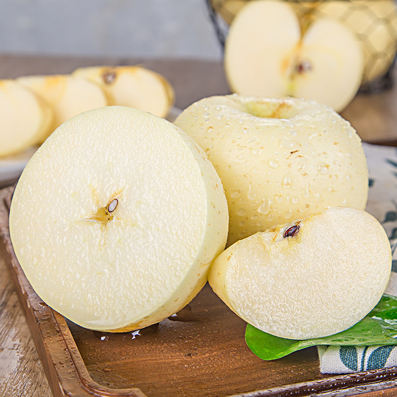 黄金奶油富士山东烟台黄金奶油富士苹果果形端正果肉甜脆香气浓郁苹果