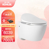 科勒KOHLER无水箱壁挂嵌入式座便器入墙挂墙坐便全功能智能马桶盖套餐恒温速热暖风烘干除臭K-25255T+18649