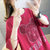 短袖T恤女2022夏季宽松中长款印花女装大码韩版半袖上衣打底衫女(红色 L)