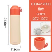 乐扣保温杯304不锈钢杯简约杯500ML便携水杯保温水杯LHC1471/4129(1471桔色)