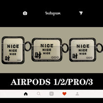 创意NICE文字款适用于AirPods3代耳机保护套1/2通用磨砂方形pro软壳(AirPods 3代(新款) NICE文字款)