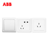 ABB开关插座面板德逸系列白色家用套装3件优惠装