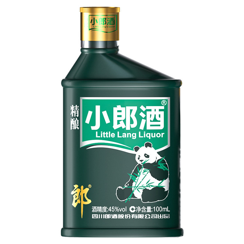 郎酒小郎酒45度兼香型小酒光瓶白酒100ml精酿小郎酒墨绿熊猫版一支
