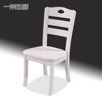 一米色彩 实木餐椅 家用简约现代宜家餐桌椅饭桌靠背椅休闲椅凳子实木椅子(白色 603款)