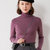2021秋冬季新款女士堆领修身针织羊毛衫时尚百搭套头打底衫上衣(紫色 L)
