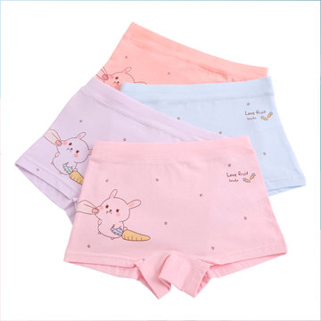 雀氏男女小童平角内裤儿童内裤宝宝四角男孩女孩内裤长耳兔女童120cm