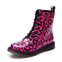 Daphne/达芙妮新款时尚平底中筒靴马丁靴1014605717(粉红色 38)
