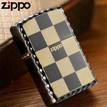 原装进口煤油打火机zippo正版黑冰zppo格子男士商务 刻字ZP***_1583938668(C款复古格调ZBT-1-10b)