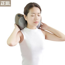 正礼颈椎按摩器颈部多功能腰部肩部背部全身揉捏电动枕头家用腰椎靠垫(M611卡其色-摩力枕)