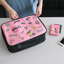 有乐可爱卡通手提旅行收纳包 登机包行李衣物拉杆箱整理包（大号）ZW130(粉色k)