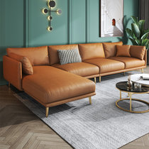 华南家具 简约现代布艺沙发意式轻奢转角软体沙发放松椅北欧科技布免洗(阳光橙 1人位)