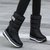 SUNTEK冬季雪地靴女士中筒加绒加厚保暖棉鞋高筒2021新款防水防滑长靴子(38 G11黑色)