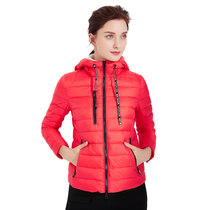 女士轻薄羽绒服连帽短款冬季时尚韩版修身显瘦大码保暖上衣外套6810(红色 XL)