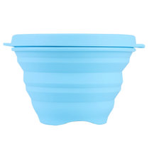 御良材 硅胶折叠碗(蓝色)700ml YG-ZDW-70L 带碗盖 防摔耐高温
