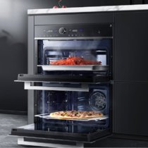美的（Midea）嵌入式蒸烤箱二合一双腔一体机家用多功能烘焙蒸箱烤箱 BS50D0W(黑色 热销)