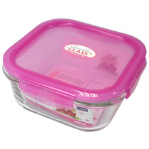 乐扣乐扣KT耐热玻璃保鲜盒 粉色保鲜容器 保鲜盒饭盒便当盒LLG428(LLG224-PKT750ml 默认版本)