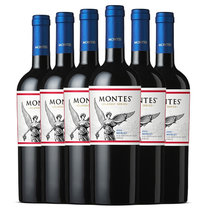 MONTES蒙特斯（montes）经典系列梅洛干红葡萄酒750ml*6整箱装智利原瓶进口红酒 真快乐超市甄选