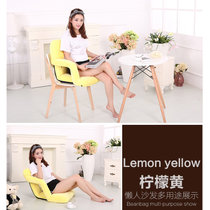 缘诺亿 创意带扶手懒人沙发 小沙发榻榻米可折叠单人床上靠背椅A3#(黄色)