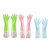 儿童洗碗手套 家务清洁手套厨房薄款防水灵活耐用型小号橡胶刷塑料 3双装(束口加绒2双+短单层2双) S(S 3双装)