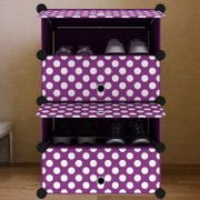 家世比（homebi）HBYV0104T-4鞋柜（紫色圆点）