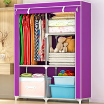 索尔诺简易布衣柜 加厚无纺布 时尚多空间收纳布衣橱 加固加粗钢管组合衣柜1401(紫色 1401)