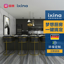 Ixina橱柜整体橱柜定制整体厨房现代简约风格厨房柜子石英石台面橱柜 预付金