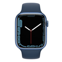 Apple Watch Series 7 智能手表GPS + 蜂窝款41 毫米蓝色铝金属表壳深邃蓝色运动型表带MKHU3CH/A