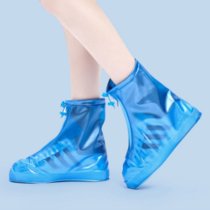 新款防滑耐磨鞋套防污雨雪天男女户外旅游雨鞋学生水鞋套带防水层(325#蓝色 XS码（32-34鞋码）)