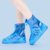 新款防滑耐磨鞋套防污雨雪天男女户外旅游雨鞋学生水鞋套带防水层(325#蓝色 L码（39-40鞋码）)