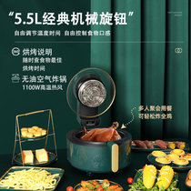 德国品质骆驼空气炸锅家用智能大容量新款全自动电炸锅烤箱一体(莫兰迪绿现代轻奢版 奢华可视空气炸锅5.5升)