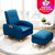 一米色彩 沙发懒人沙发创意多功能单人沙发北欧简约可调节客厅小户型布艺沙发(水洗蓝 升级款-单人位（USB充电）)