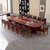 办公室会议桌长桌椭圆形实木贴皮大型时尚移动油漆会议台客桌椅子(默认 实木)