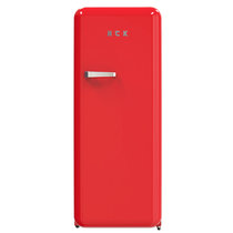 HCK哈士奇 BC-130GGA 复古冰箱进口家用单门大容量冷藏冷冻网红-红色