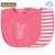 巴拉巴拉婴儿用品口水围兜秋装两件套女宝宝口水巾棉甜美(80cm 桃红)