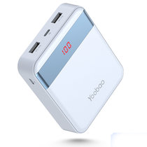 羽博 S10充电宝10000毫安便携小巧手机通用快充移动电源液晶屏  白色(白色)