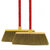 塑料扫把家用单个硬毛木柄工厂物业庭院扫地扫帚清洁工具扫把包邮(软丝2把装（138x2） 默认版本)