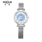 艾诺（AILUO）女表 时尚潮流超薄钢带手表女 欧美简约百搭女士手表 防水休闲女款腕表 （三色）(白色)