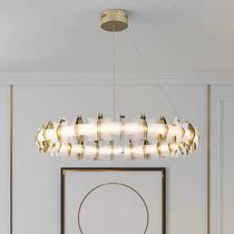 后现代创意简约客厅设计师艺术几何菱形圆环吊灯(800*H130MM 圆形)