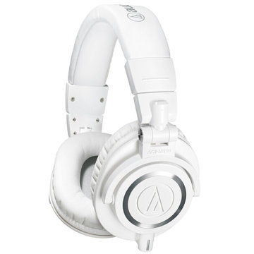 铁三角（Audio-technica）ATH-M50X 头戴式专业全封闭监听音乐HIFI耳机(白色)