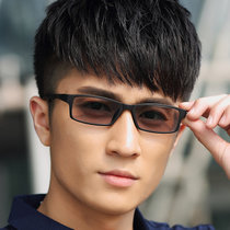 TR90超轻眼镜框 配成品变色眼镜男全框 平光变色眼镜架女(黑框蓝腿)(配平光1.56非0)