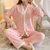 SUNTEK2022年新款睡衣女春秋长袖开衫两件套款韩版纯色薄款家居服套装(LXE-580#粉千格鸟)