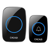 CACAZI卡佳斯 A10一拖一交流数码门铃无线家用智能远距离电子遥控 老人呼叫器 防水无线门铃(黑色)
